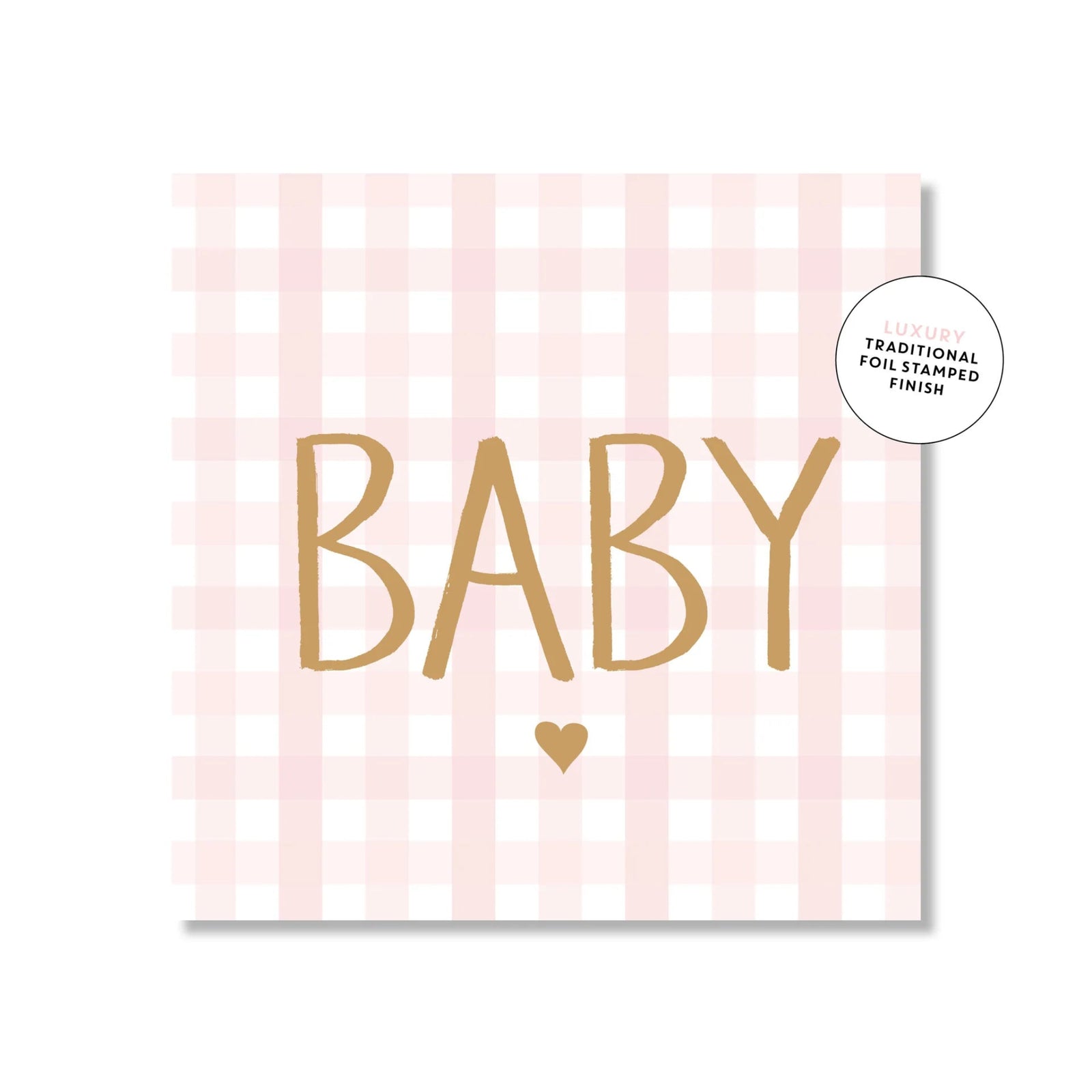 Mini Card - Baby Pink Gingham