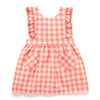 Purebaby Coral Gingham Pinnie