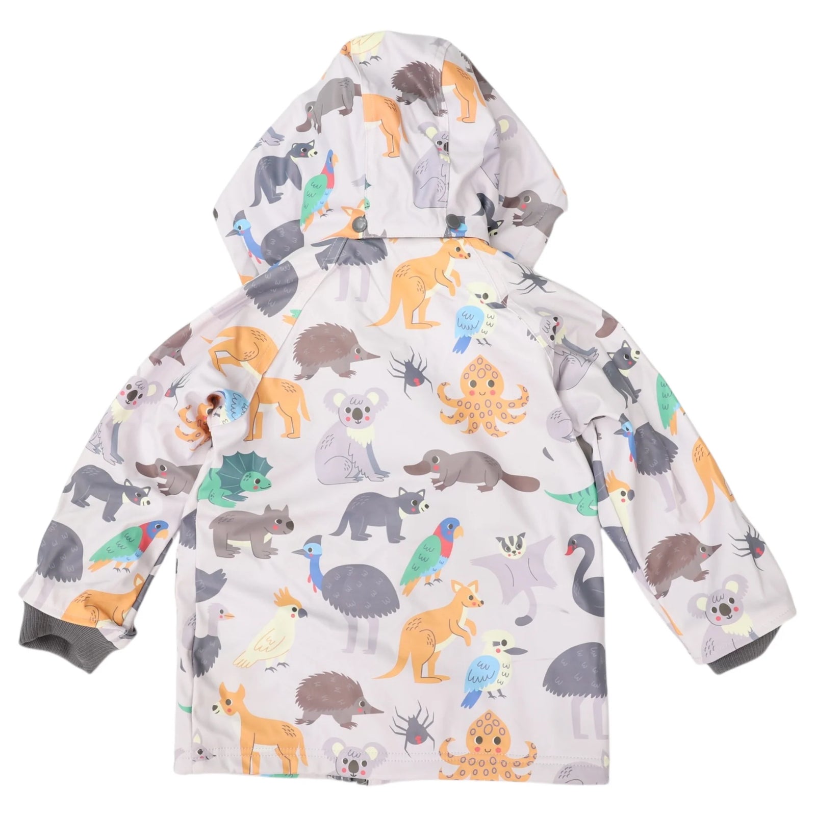 Korango Australian Animal Printed Raincoat - Grey