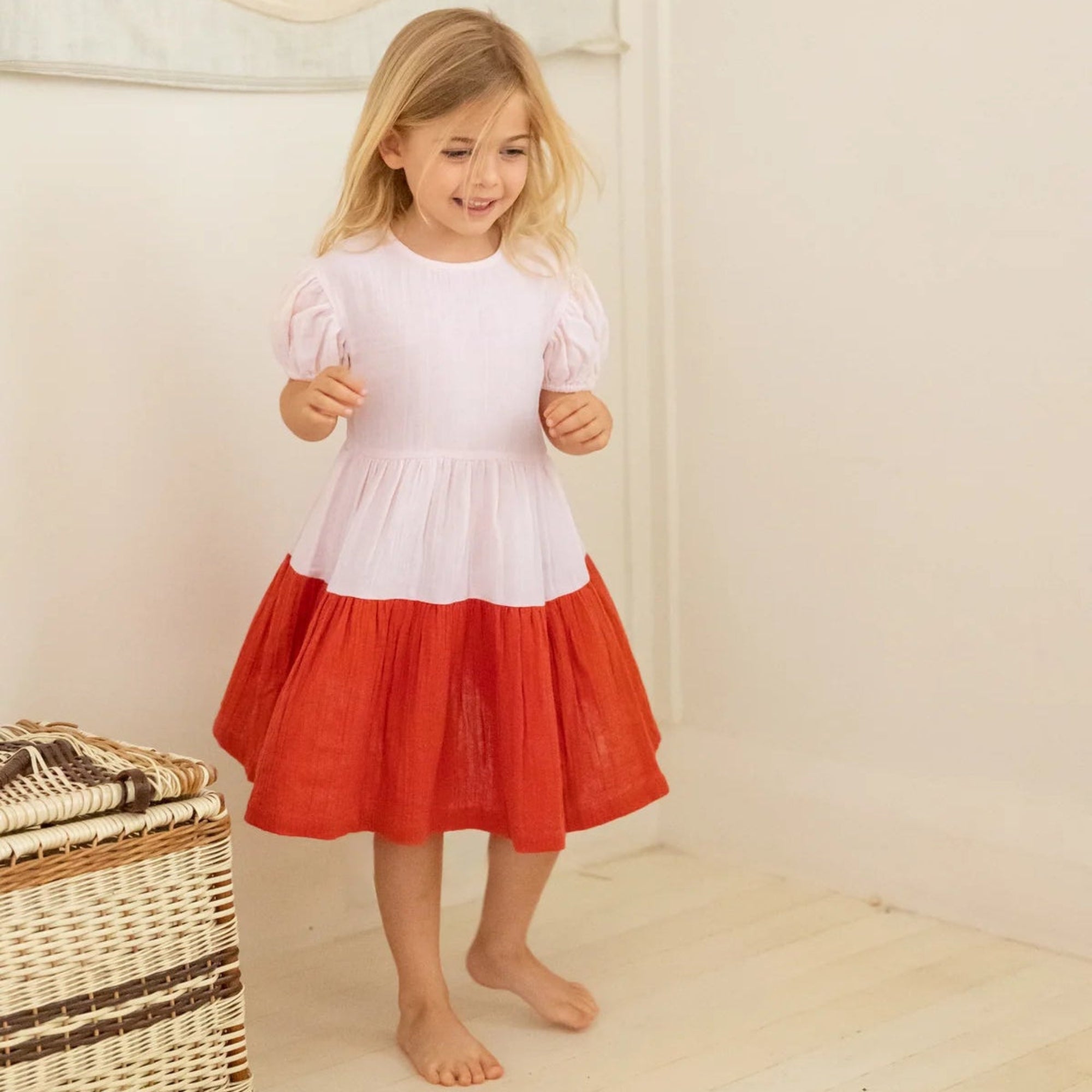 Alex & Ant Clara Dress - Petal Pink/Flame Red