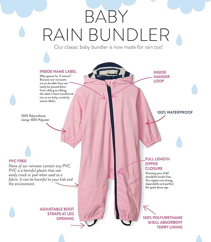 Hatley Pink Terry Lined Baby Bundler - Pink Gin