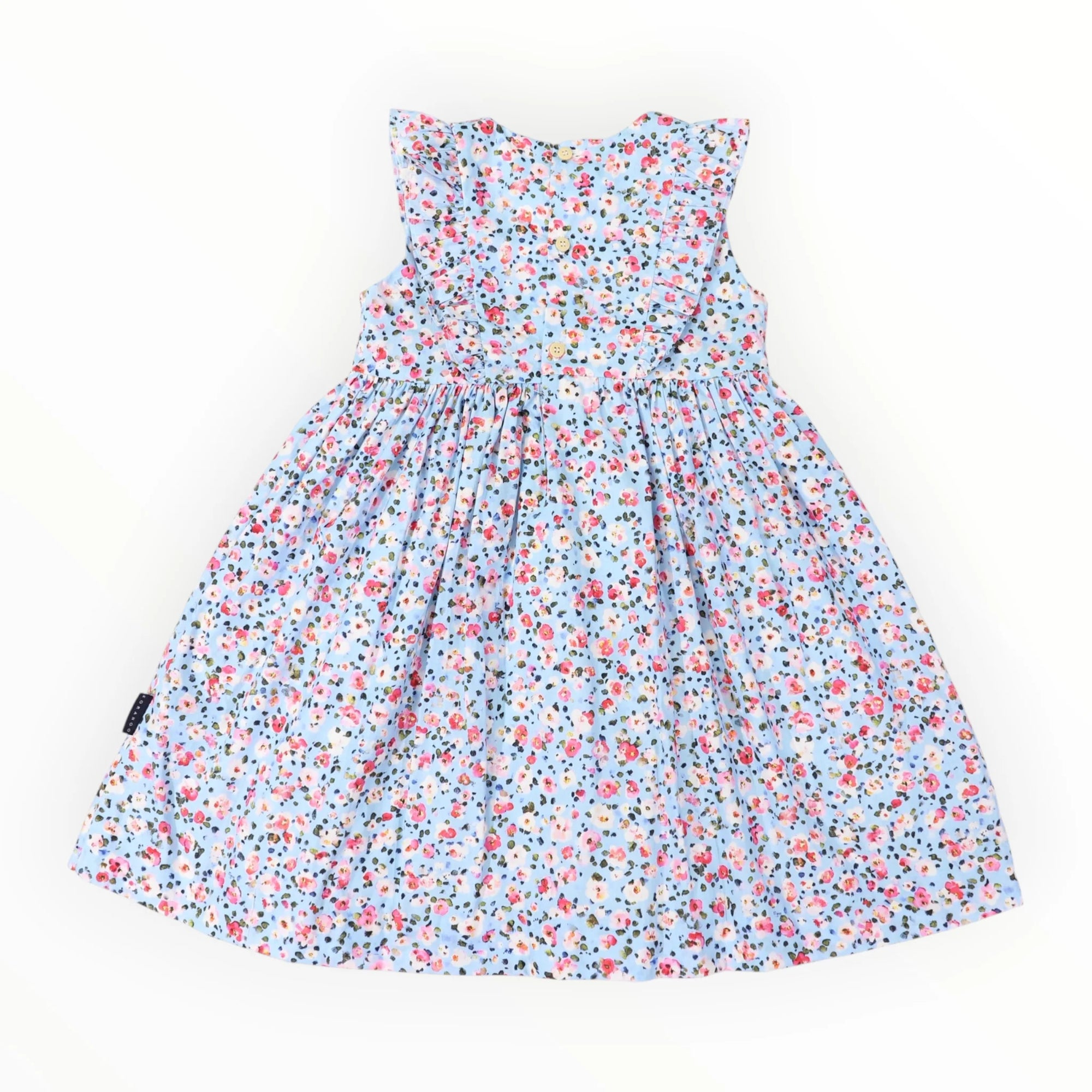 Floral Smocked Dress - Blue