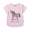 Minti Hello Goodbye Unicorn Tee - Pink Marle