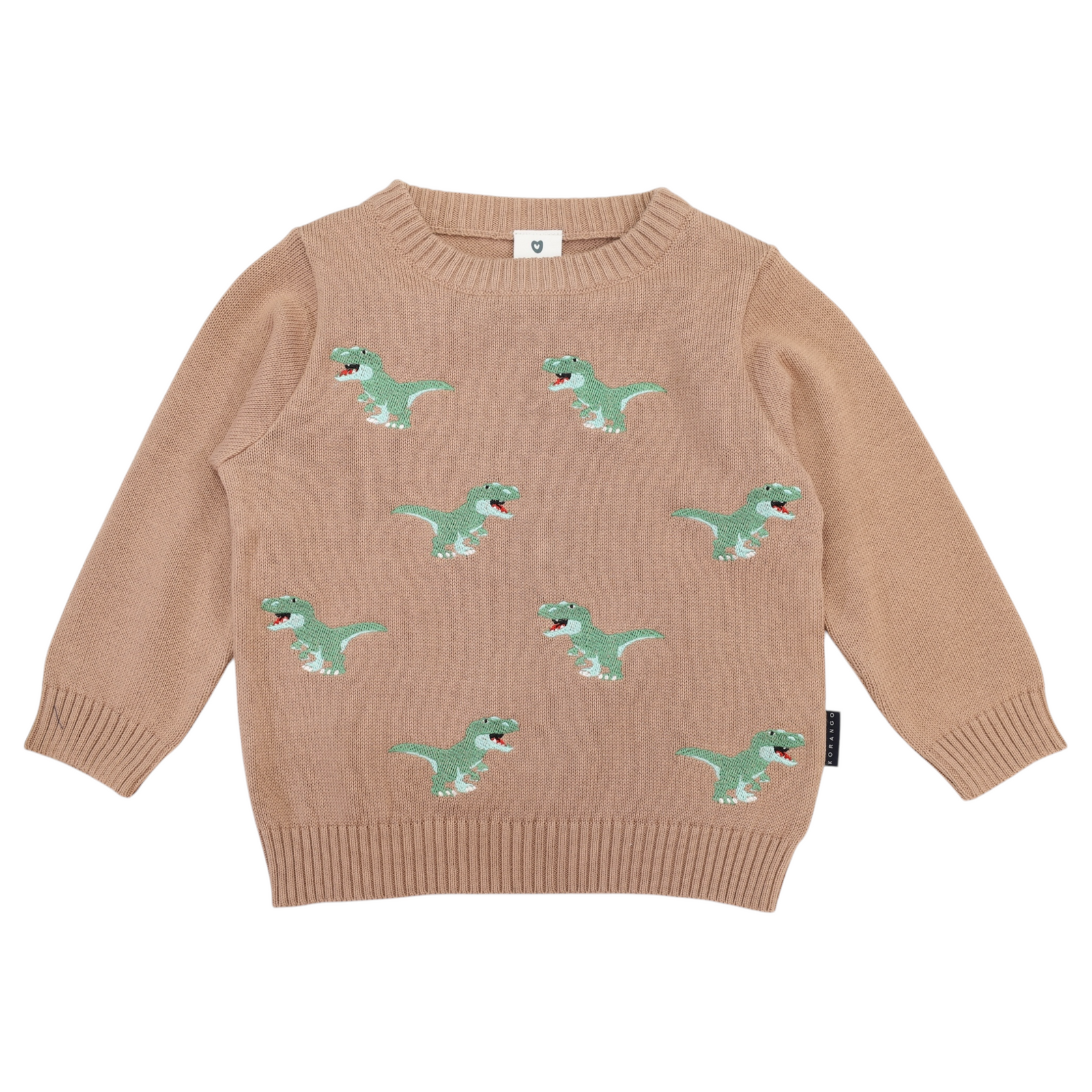 Korango T-REX Embroidered Knit Sweater - Chestnut