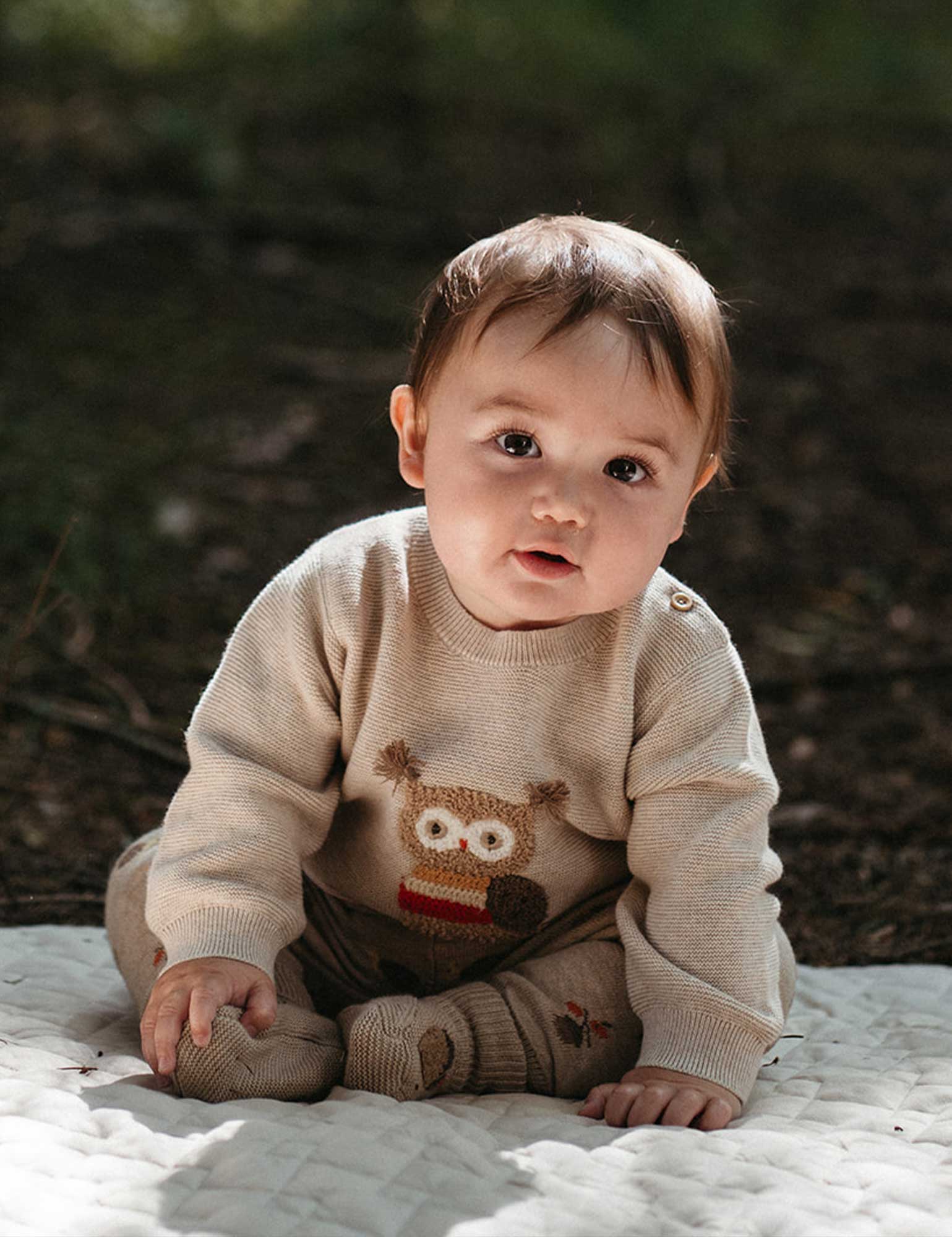 Purebaby Magical Forest Jumper - Oatmeal Melange