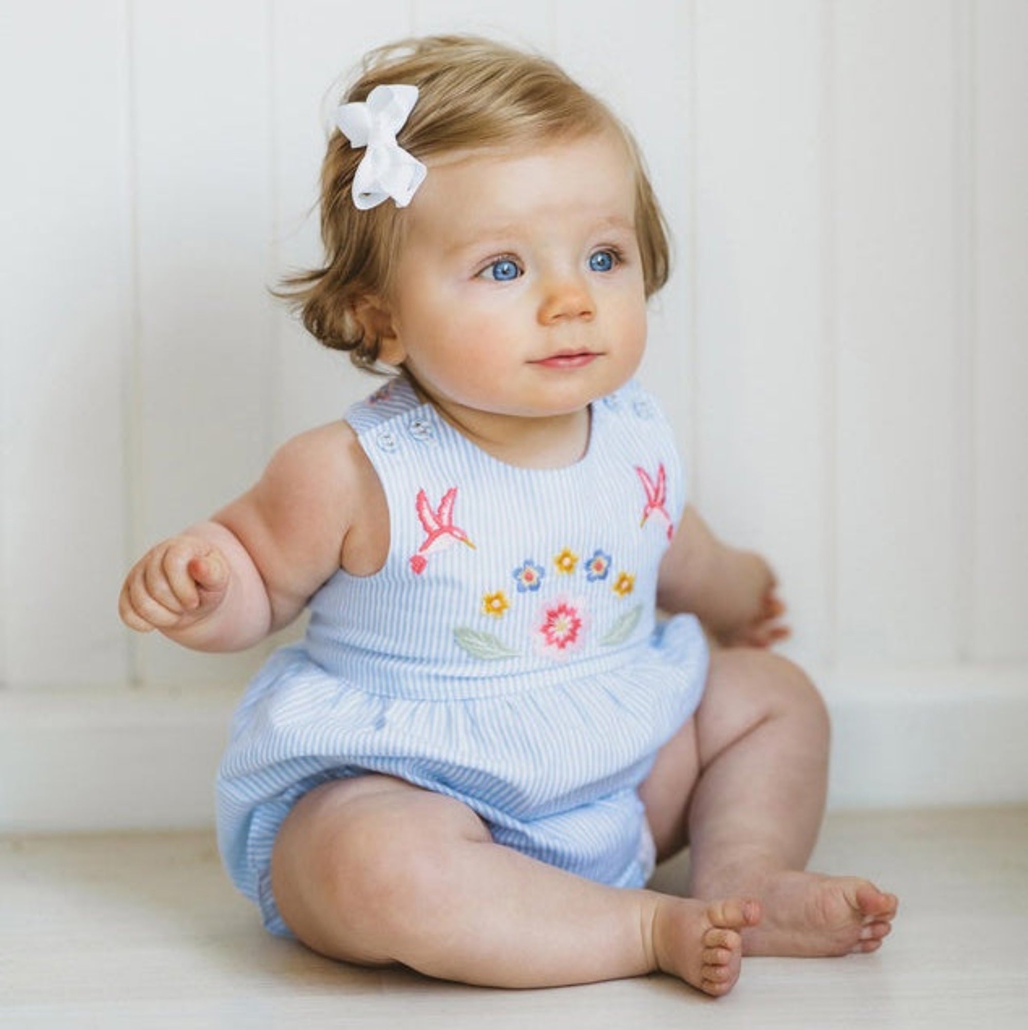 Fox & Finch Songbird Stripe Embroidered Bodysuit