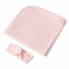 Snuggle Hunny Baby Pink Organic Jersey Wrap &amp; Topknot Set