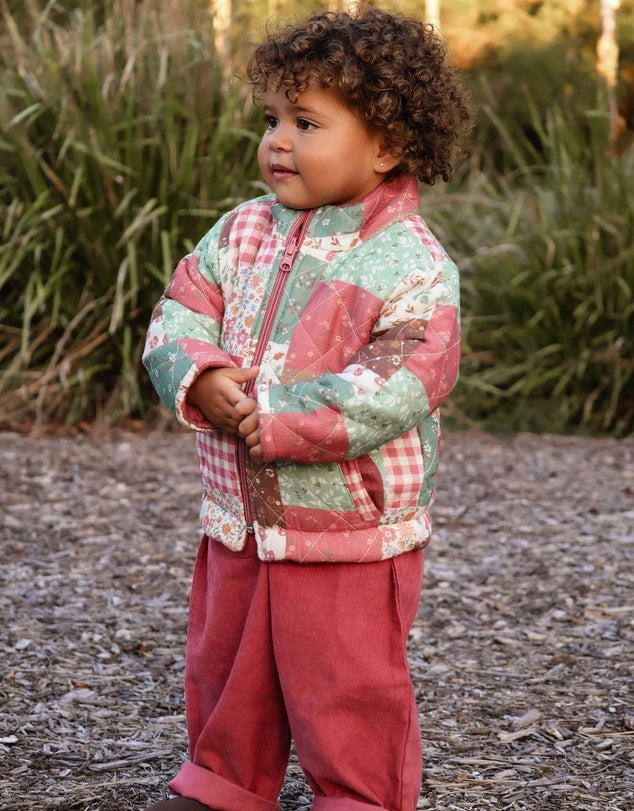 Purebaby Reversible Quilted Jacket -  Patchwork Print
