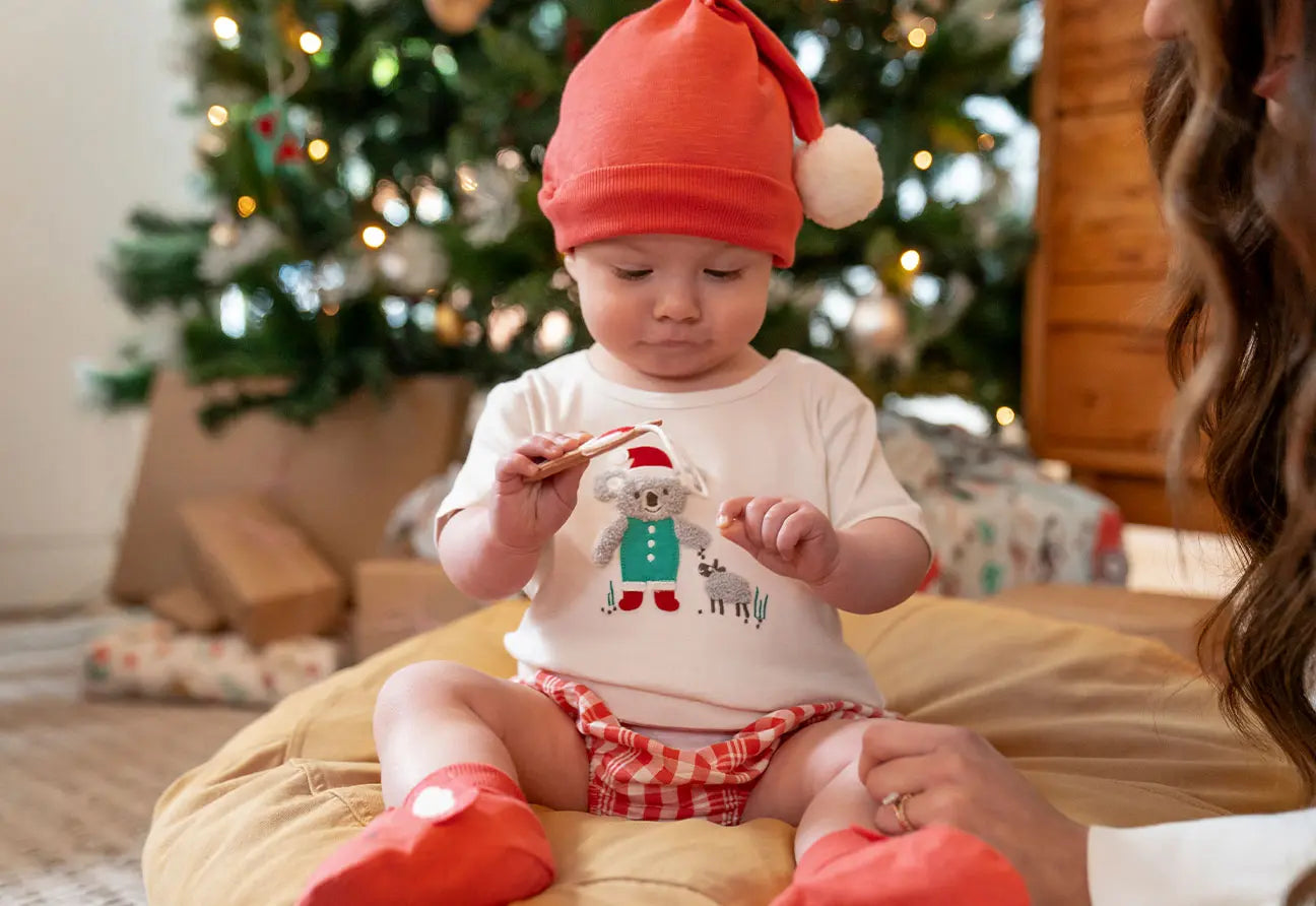 Purebaby Christmas Booties - Vintage Red