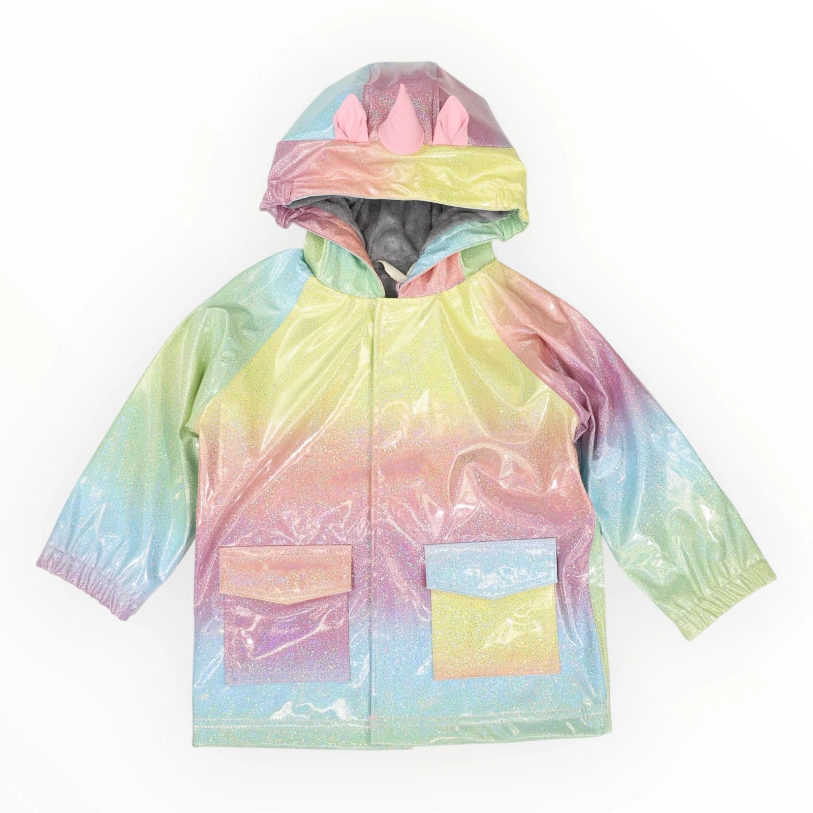 Korango Unicorn Glitter Rainbow Raincoat - Pink