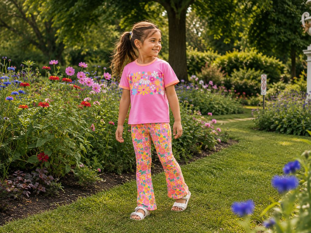 Milky Groovy Garden Flared Legging