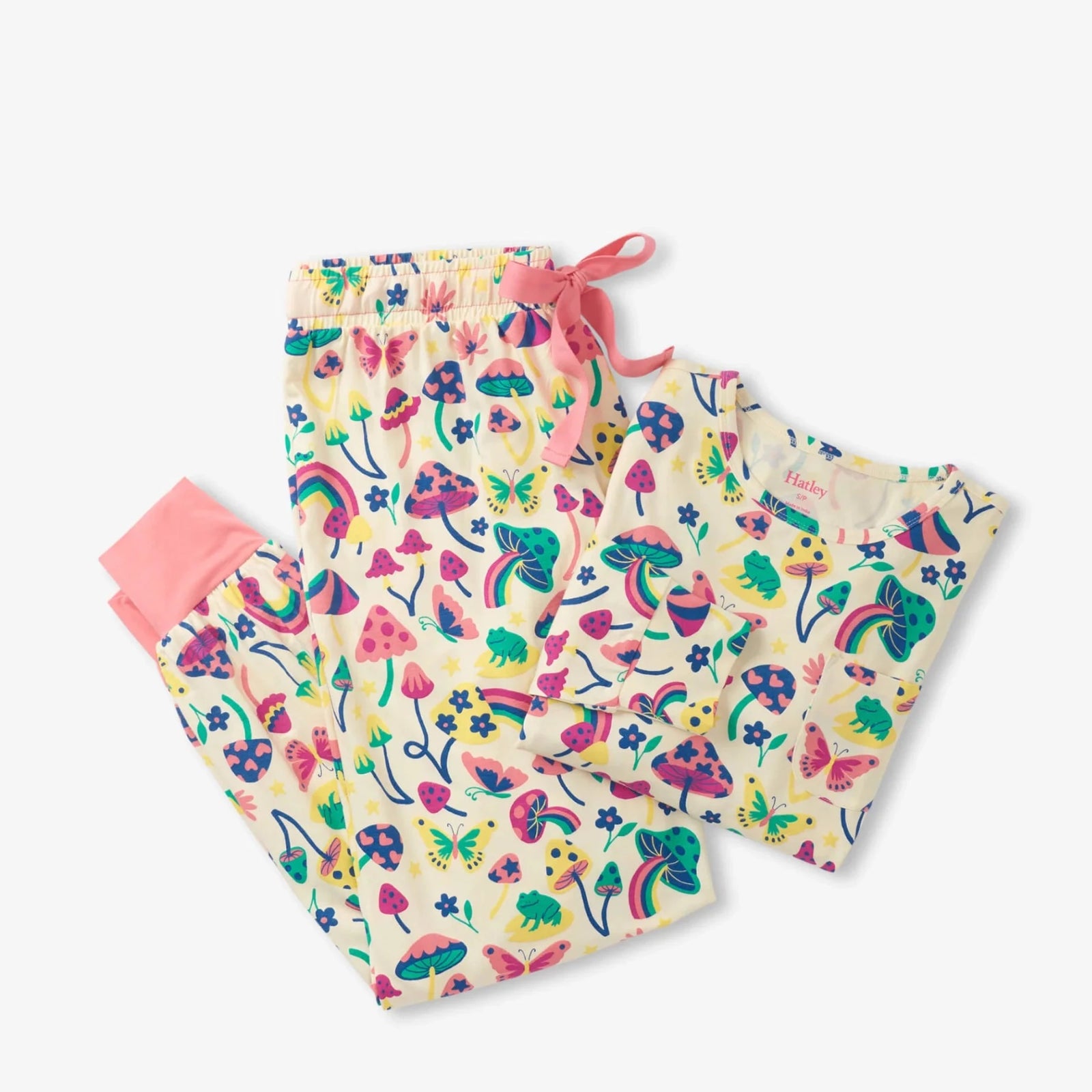Hatley Groovy Mushroom Girls  Bamboo Pyjama Set - 12 - 16YRS
