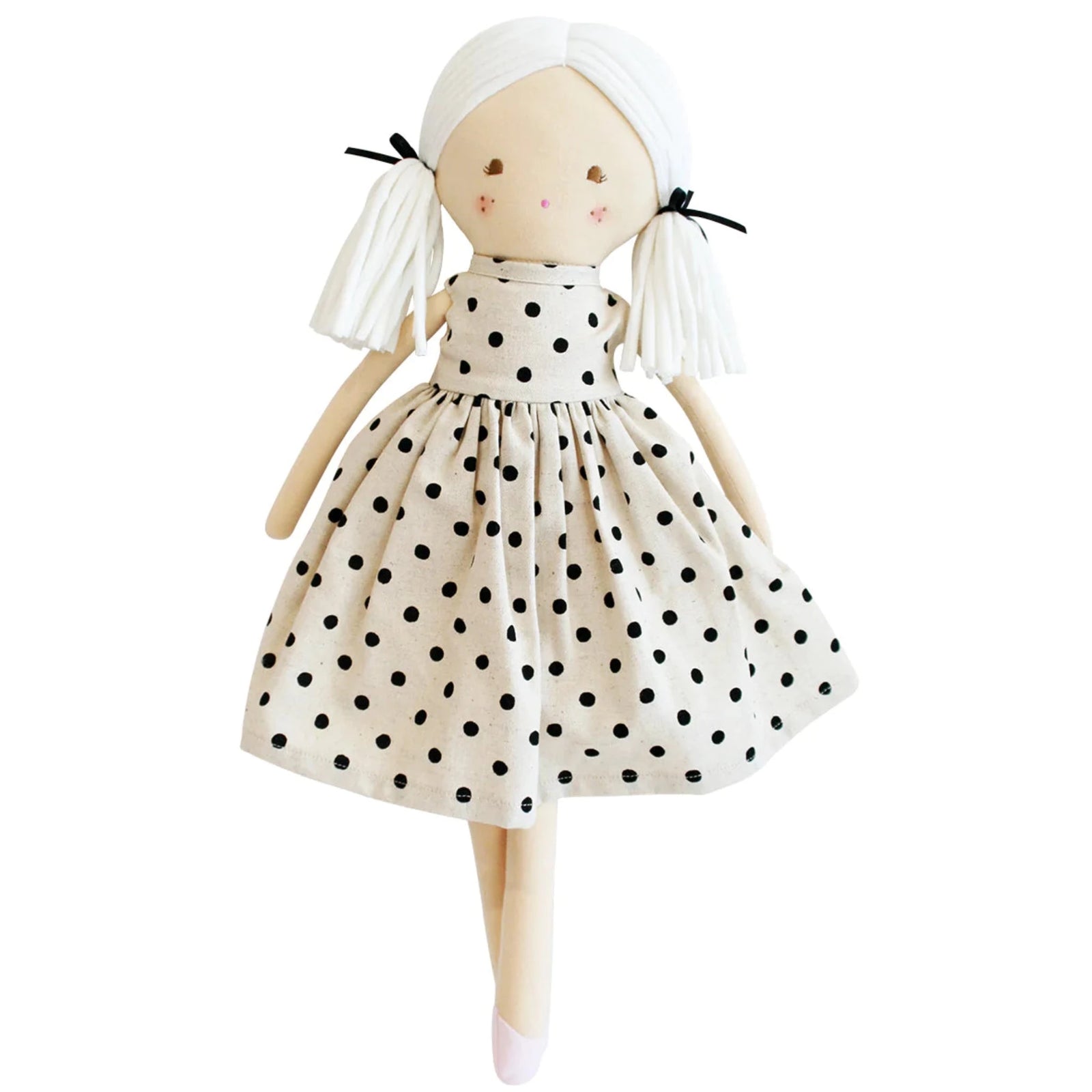 Alimrose  Frankie Doll Black Linen Spot -42cm