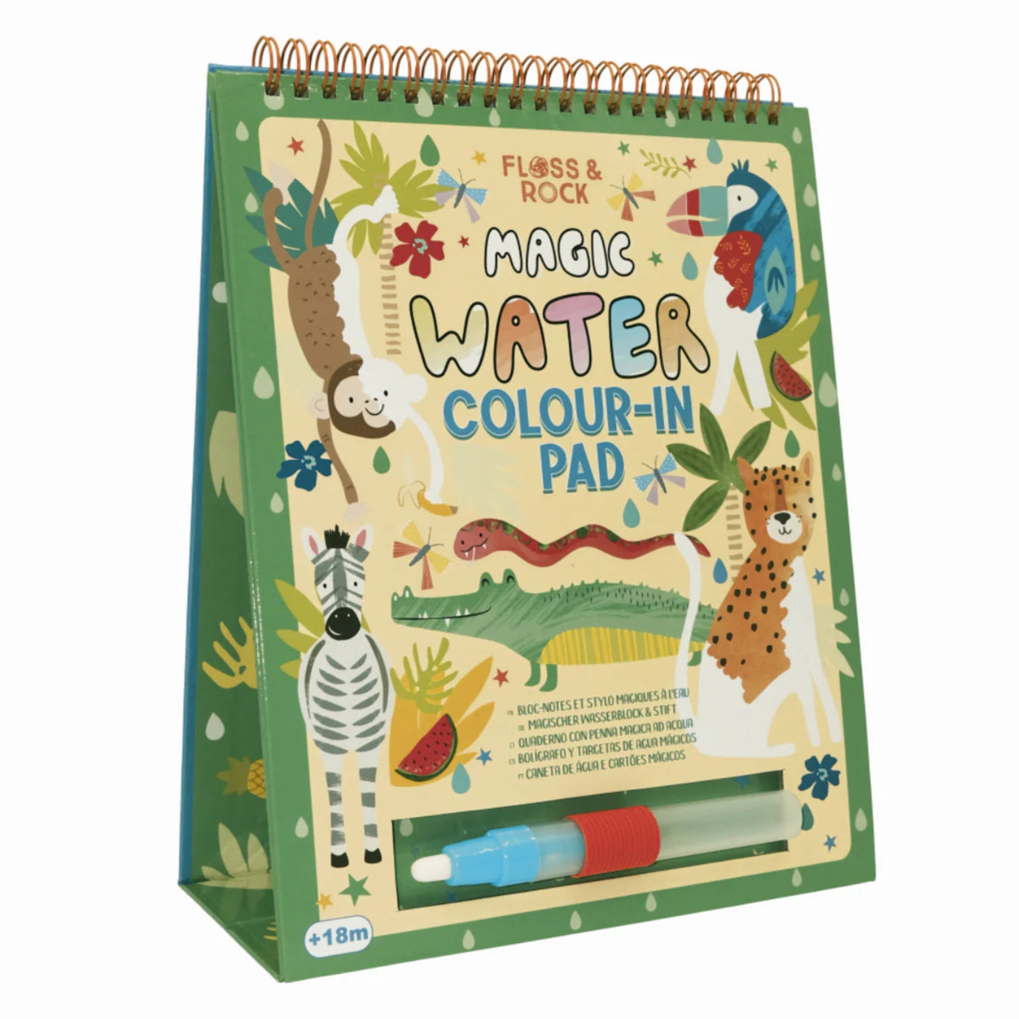 Water Colouring Magic Flip Activity Book Jungle Toddler Art and Craft Travel Toys 18m+