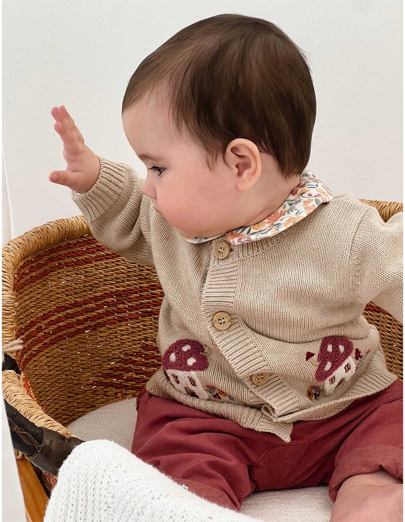 Purebaby Toadstool Cardigan -  Oatmeal Melange