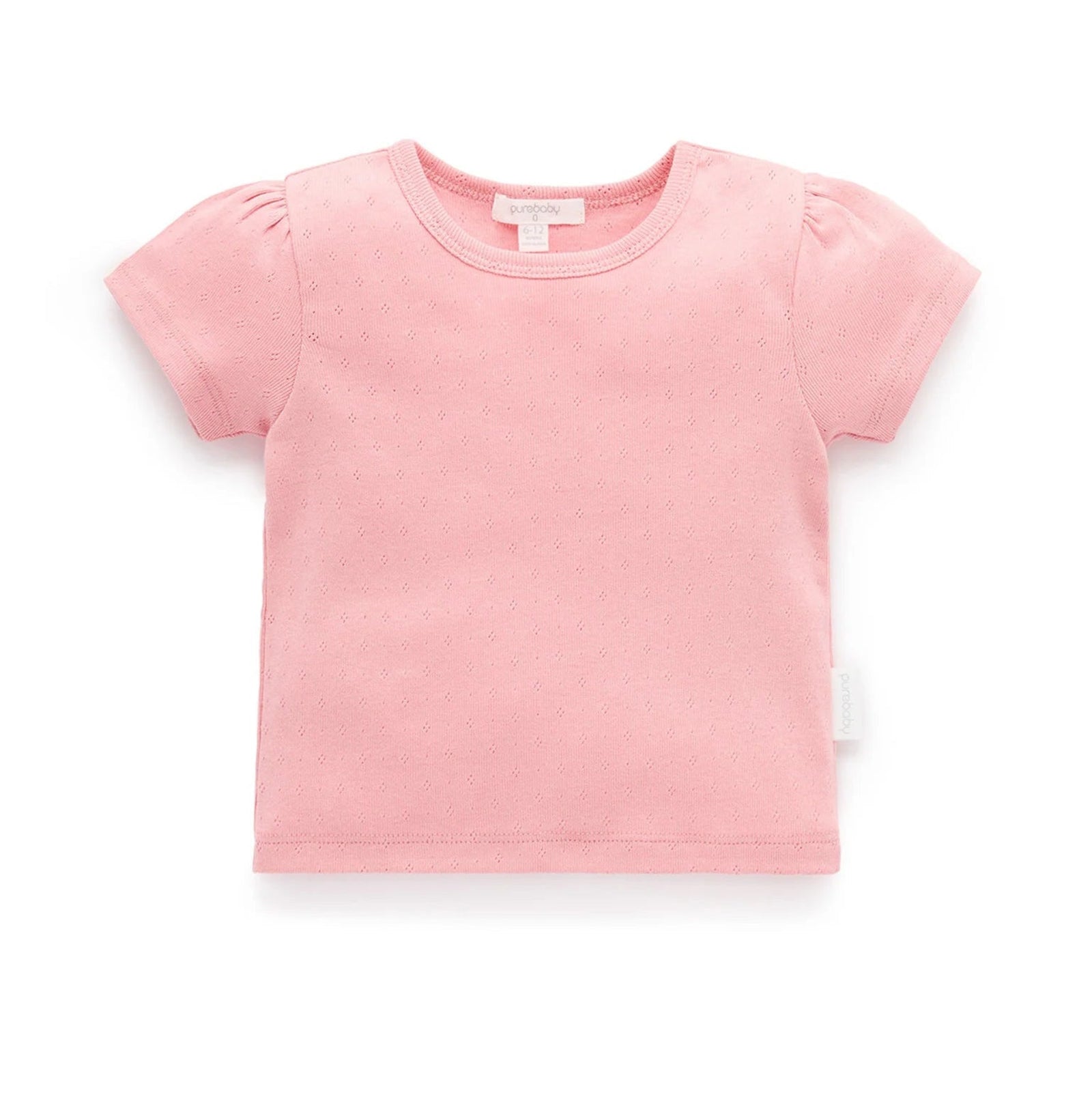 Purebaby Pointelle Tee - Papaya