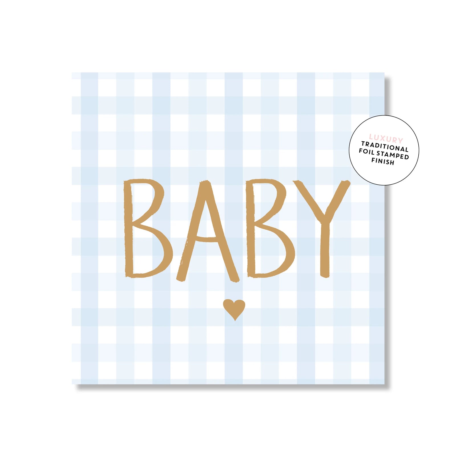 Mini Card - Gingham Baby Blue