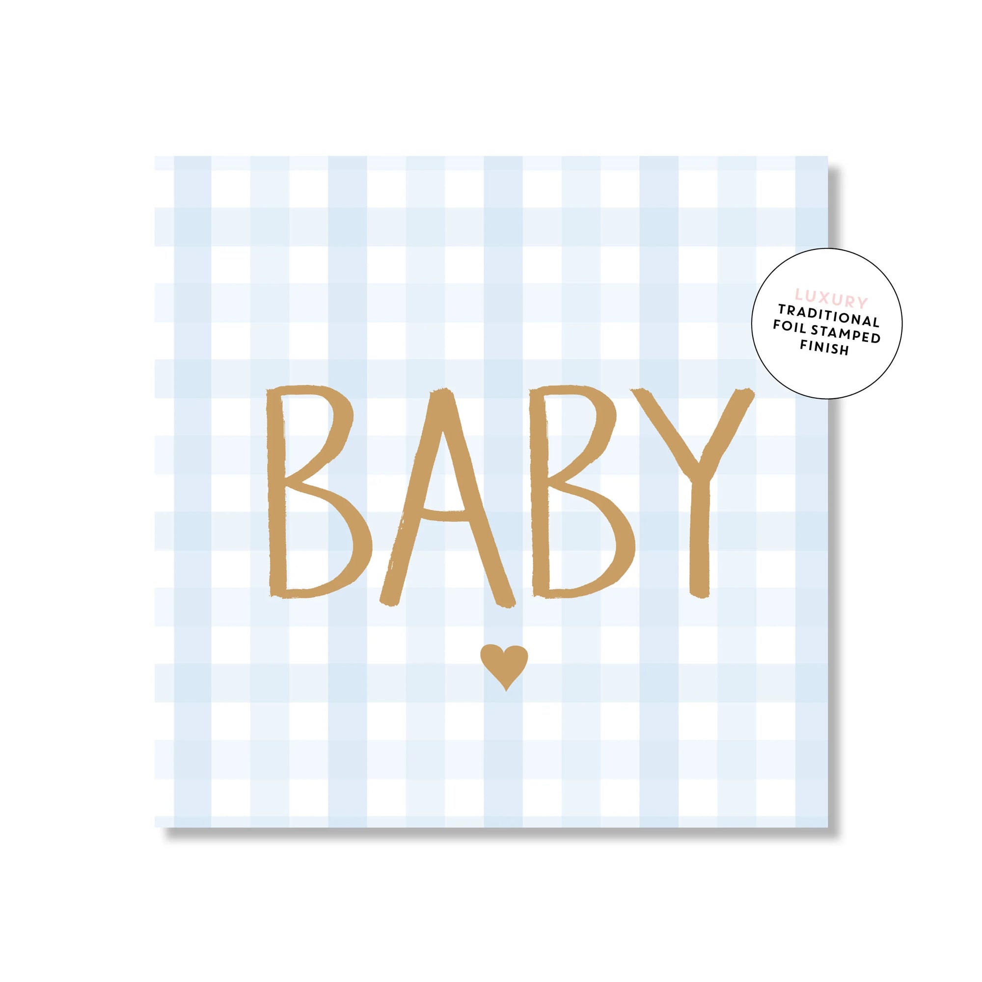 Mini Card - Gingham Baby Blue