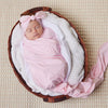 Snuggle Hunny Baby Pink Organic Jersey Wrap &amp; Topknot Set