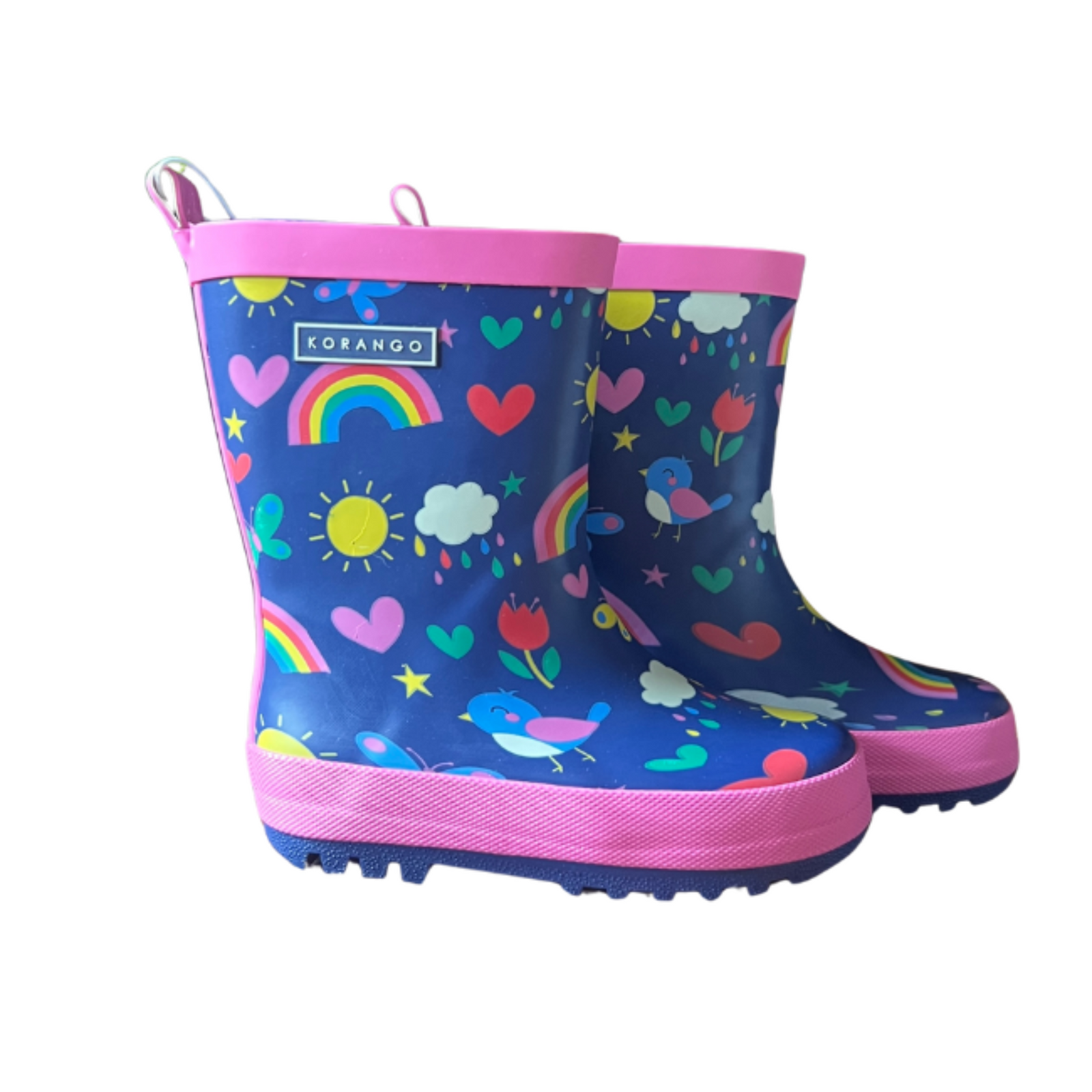 Korango Spring Rainbow Gumboots - Navy