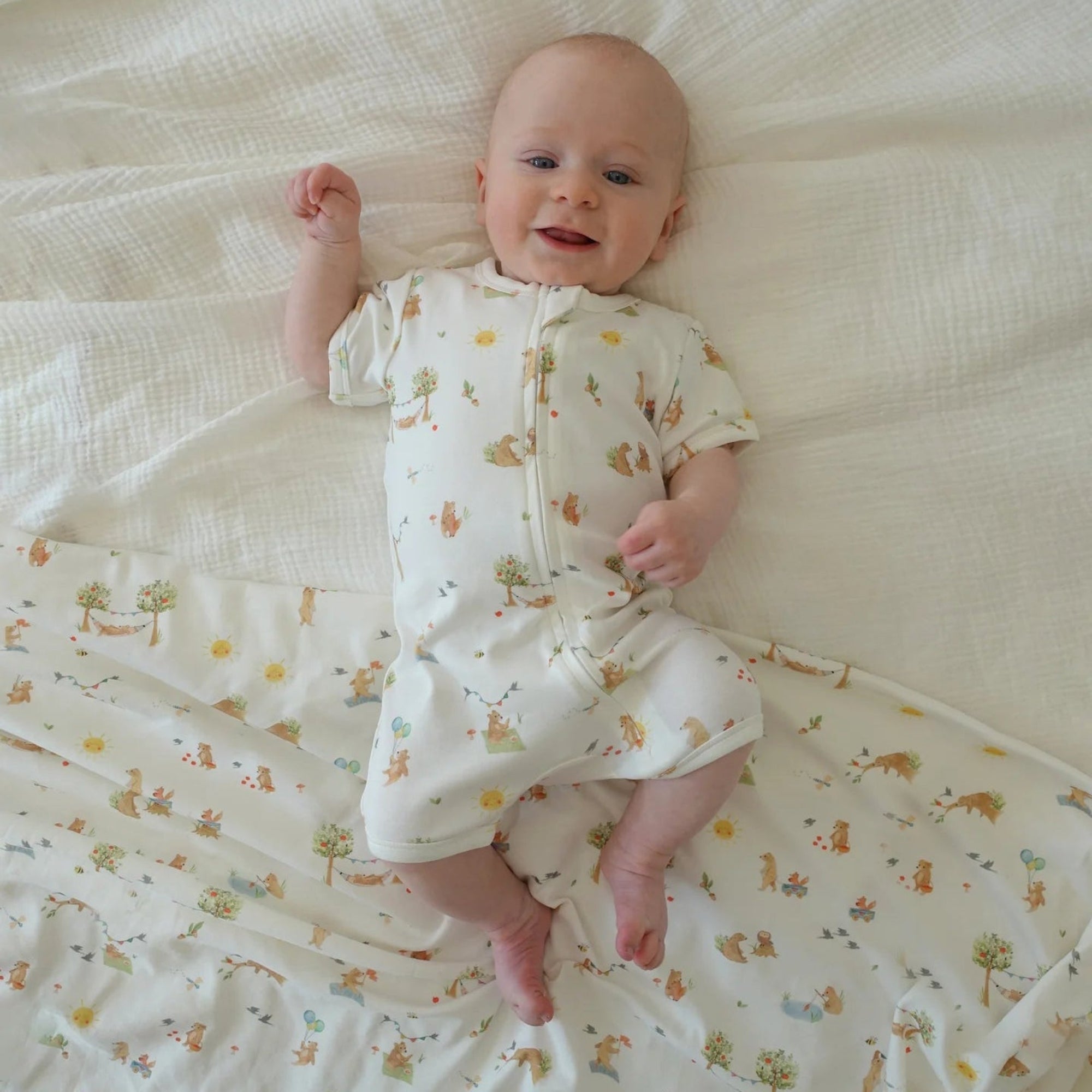 Bebe Bear Organic Short Sleeve Growsuit