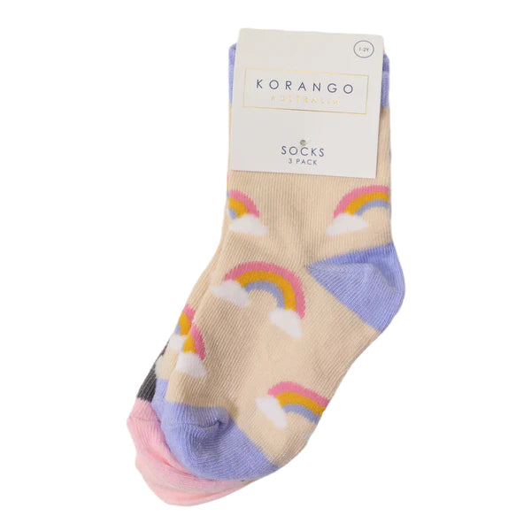 Korango | 3 pack Socks - Sunshine & Rainbow socks