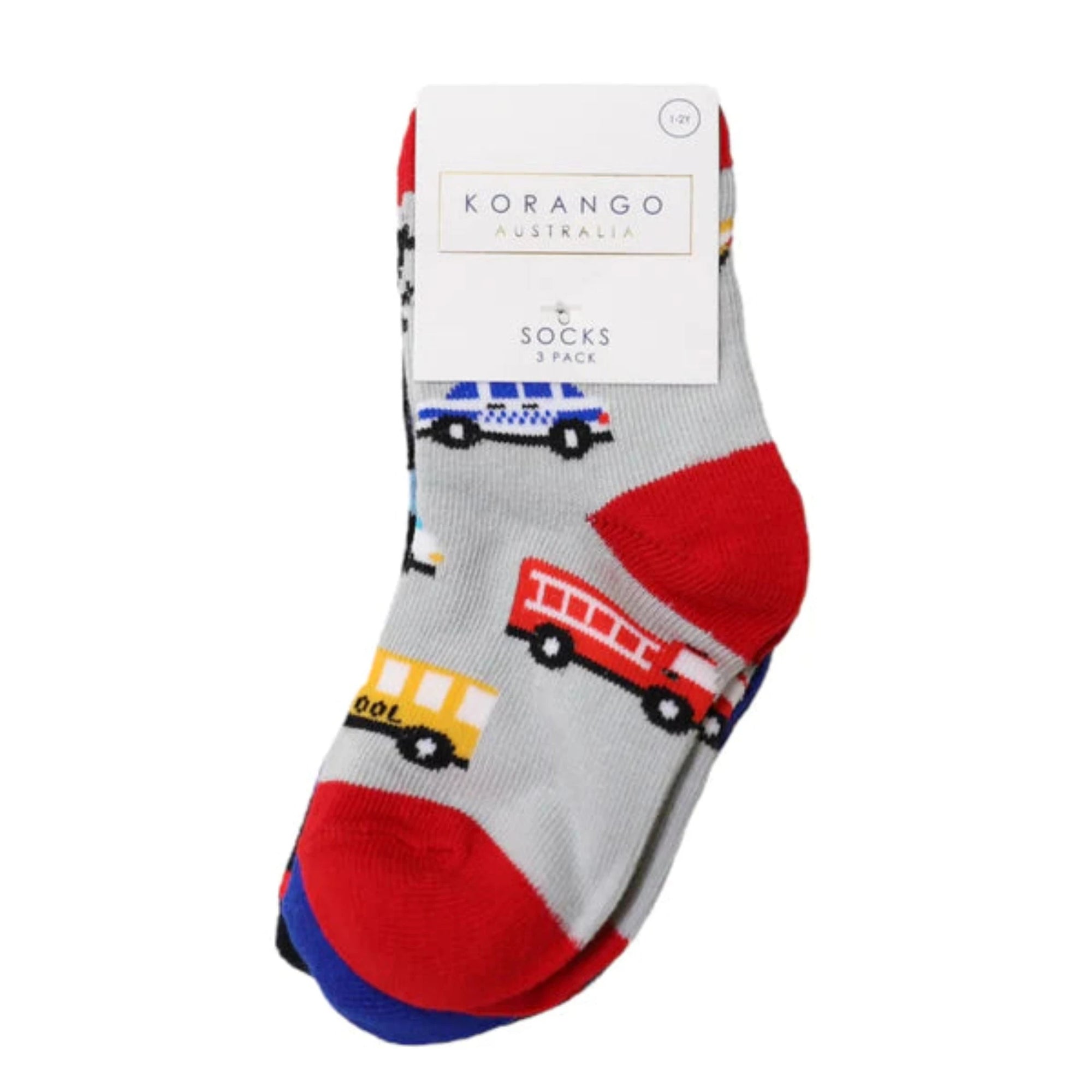 Korango | 3 pack Socks - Cars and Dinosaurs Socks