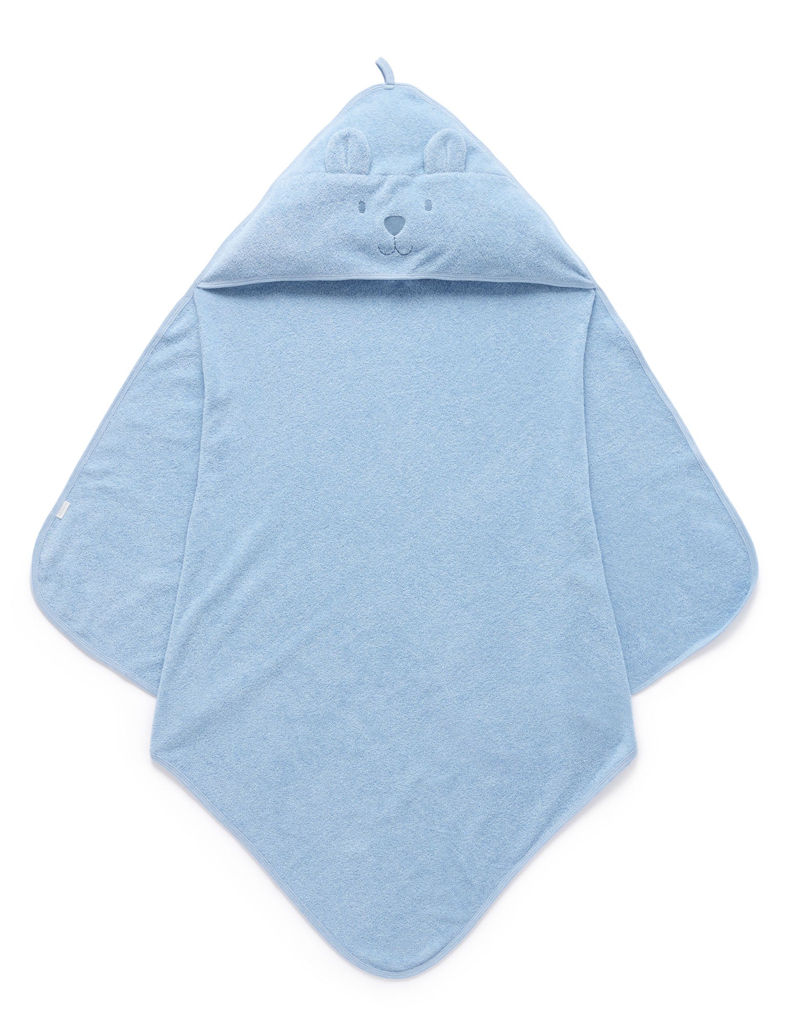 Purebaby Hooded Bear Towel - Blue