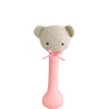 Alimrose Baby Bear Stick Rattle Pink Spot