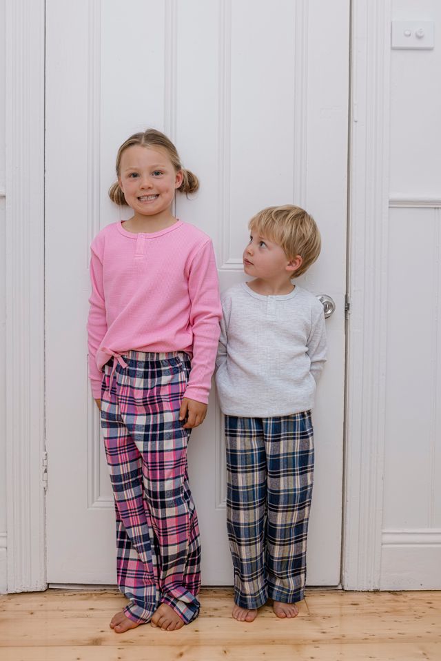 Milky Chester Check Pj's - Marshmellow