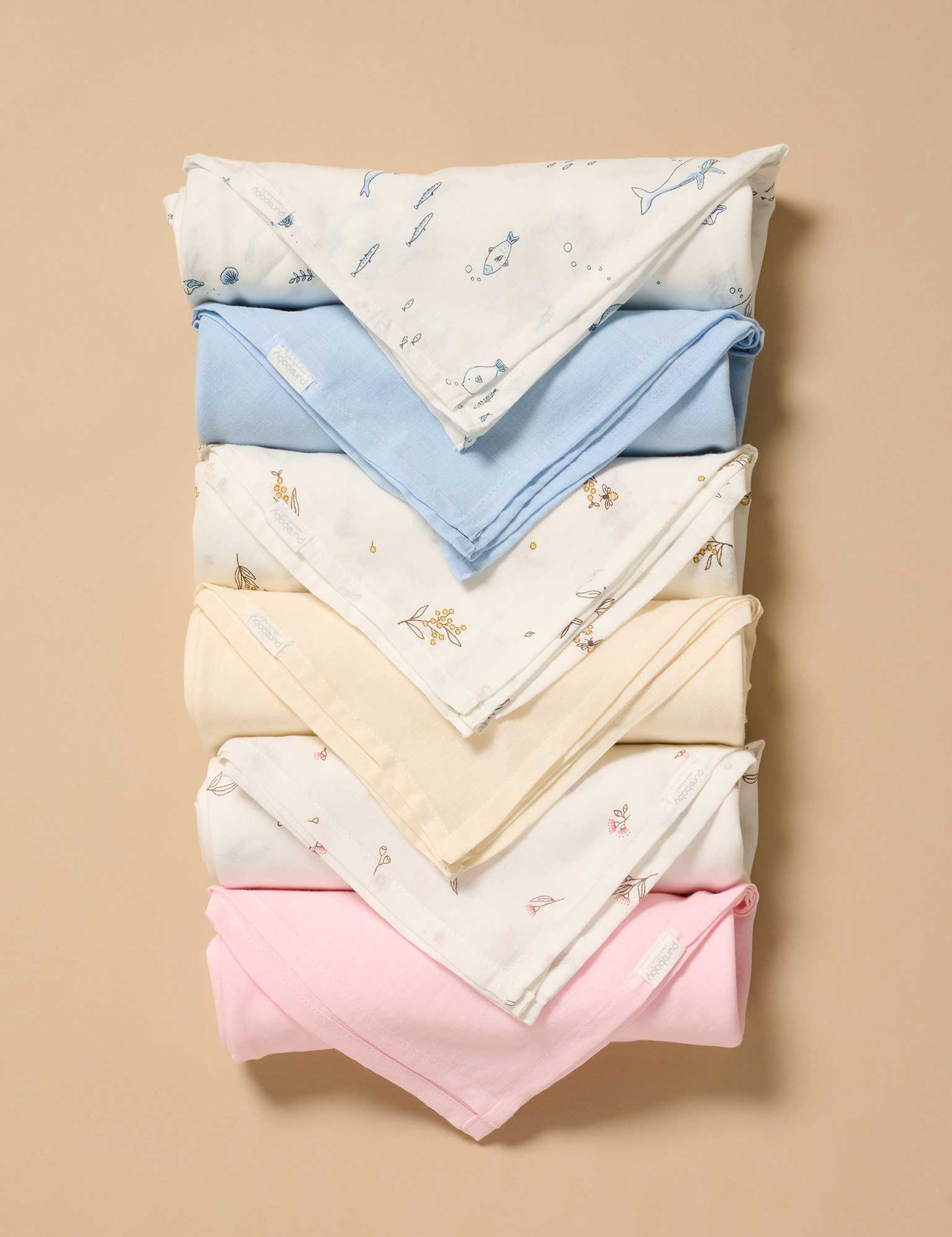 Purebaby 2 Pack Muslin Wrap - Wheat Wattle Bee