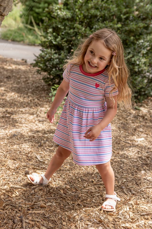 Milky Pretty Stripe Rib Dress
