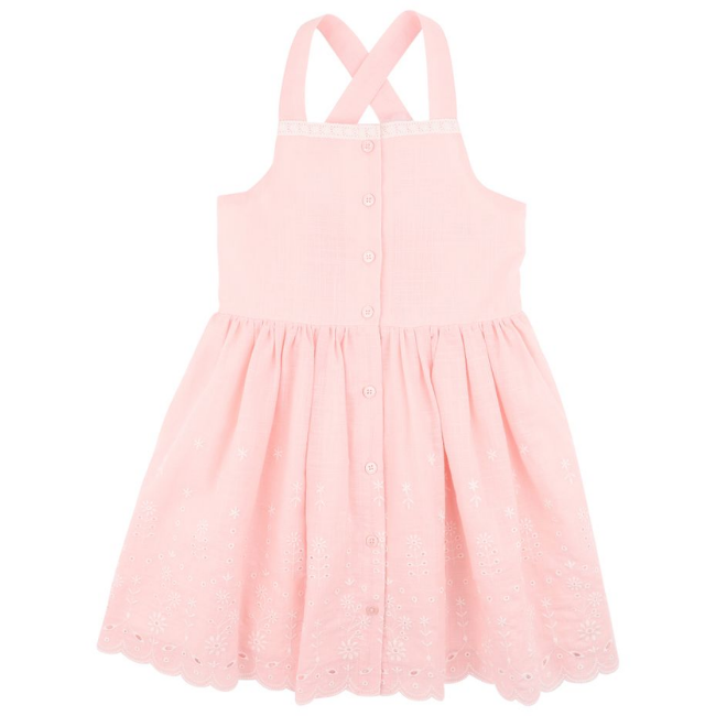 Chelsea Broderie hem dress - 4-7Y