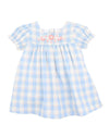 Bebe Bonnie Check Organic Embroidered Dress