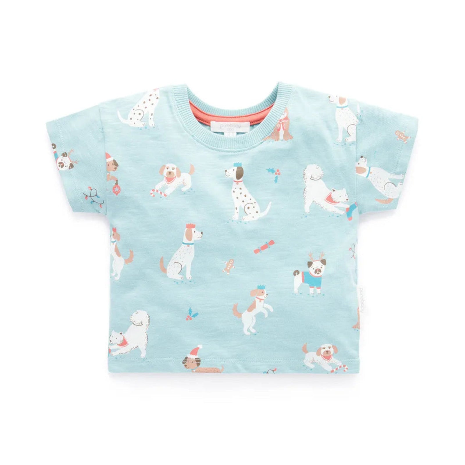 Purebaby Puppy Christmas T Shirt - Puppy Christmas Print