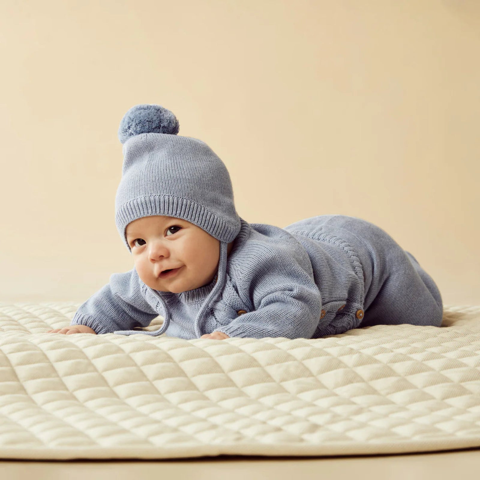 Wilson & Frenchy Blue Speckle Organic Knitted Legging with Feet