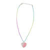 Pink Poppy Mermaid Heart Necklace