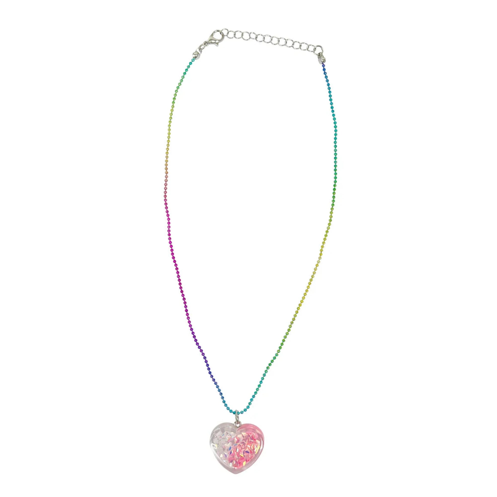 Pink Poppy Mermaid Heart Necklace