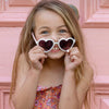 Frankie Ray Sunglasses - Heart in White and Pink