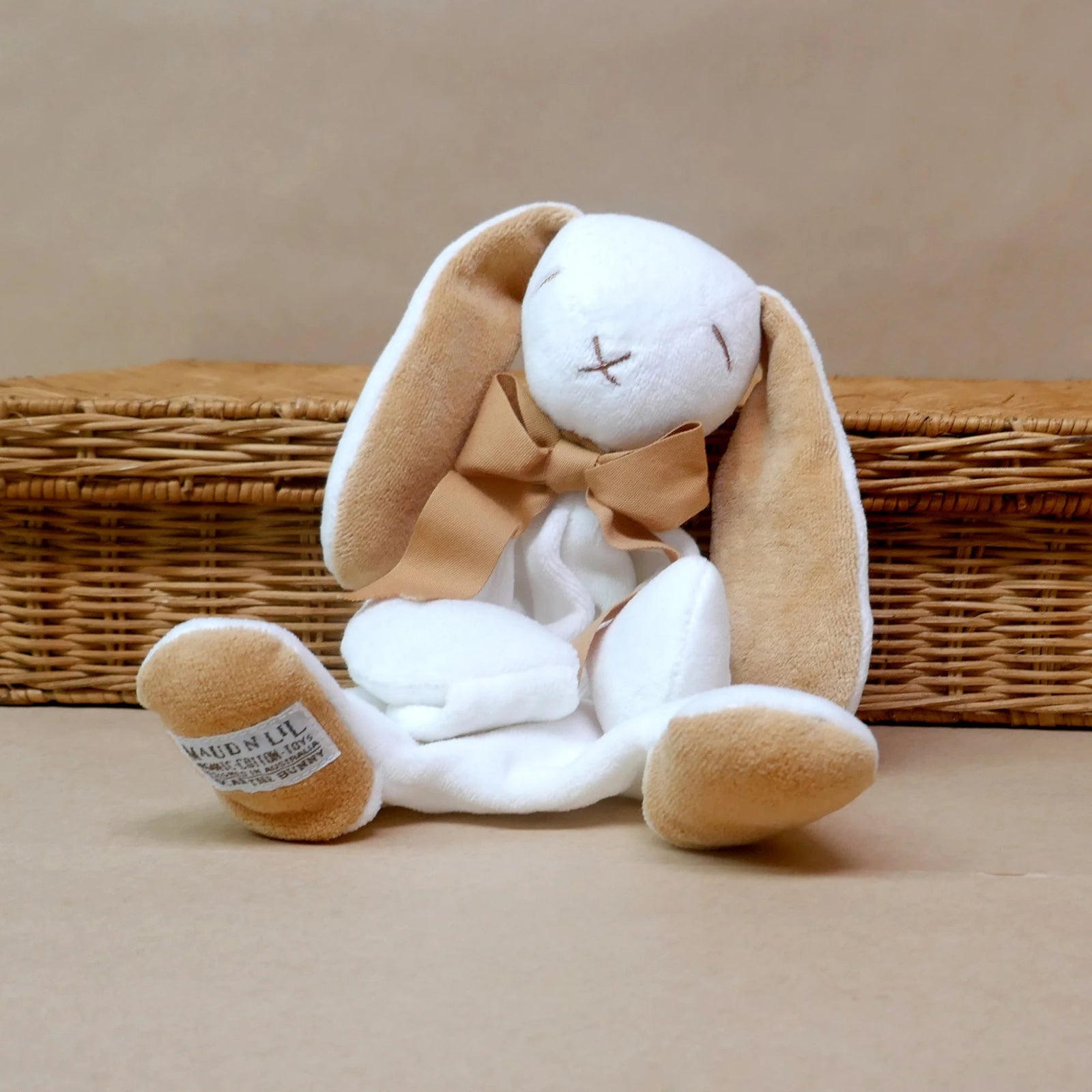 Maud n Lil Classic Organic Cotton Bunny Comforter / Lovey Toy - Buff