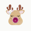Oh Flossy Lipstick Stocking Stuffer - Rudolph - Pink Ears with Flowers