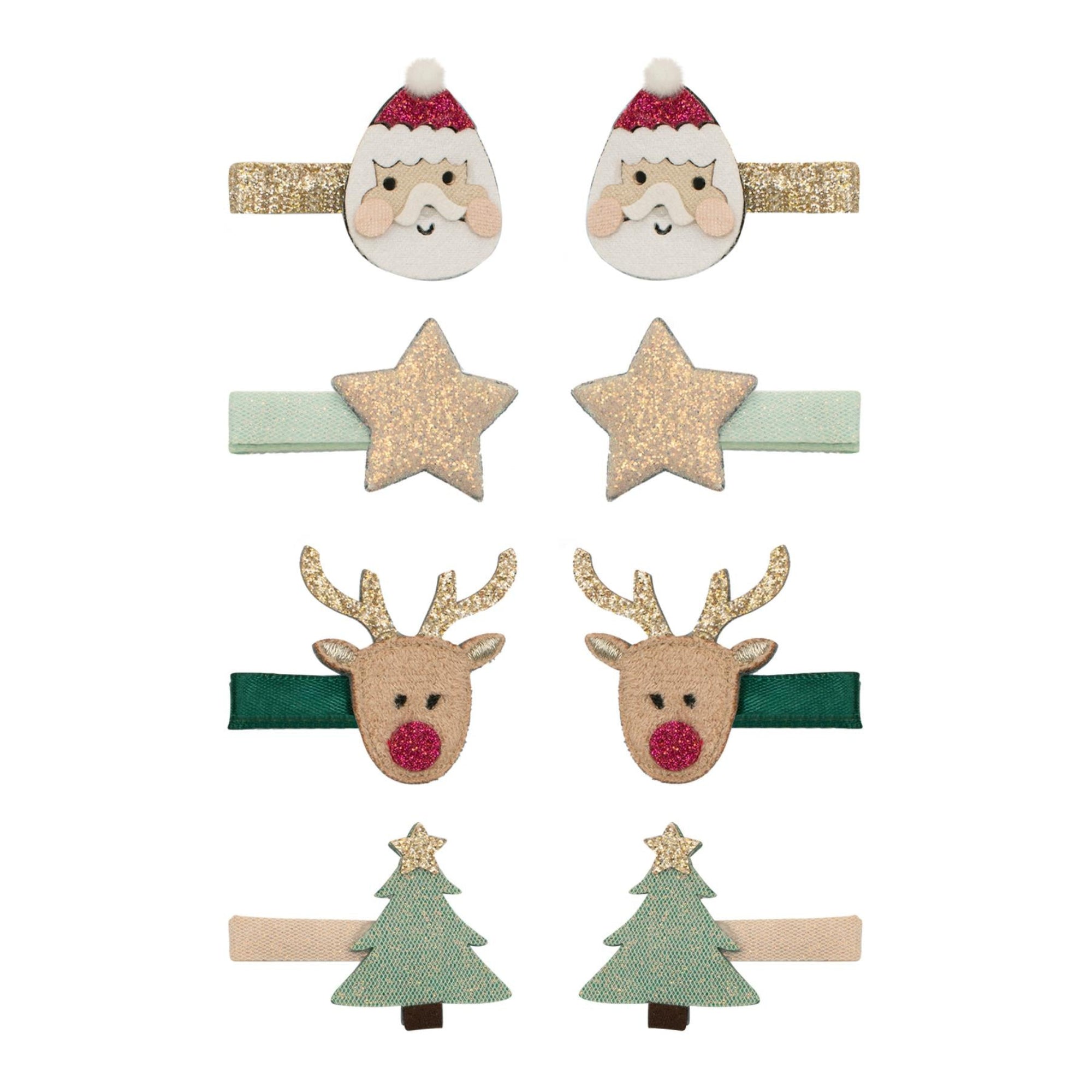 Santa &amp; rudolph mini clips Multi