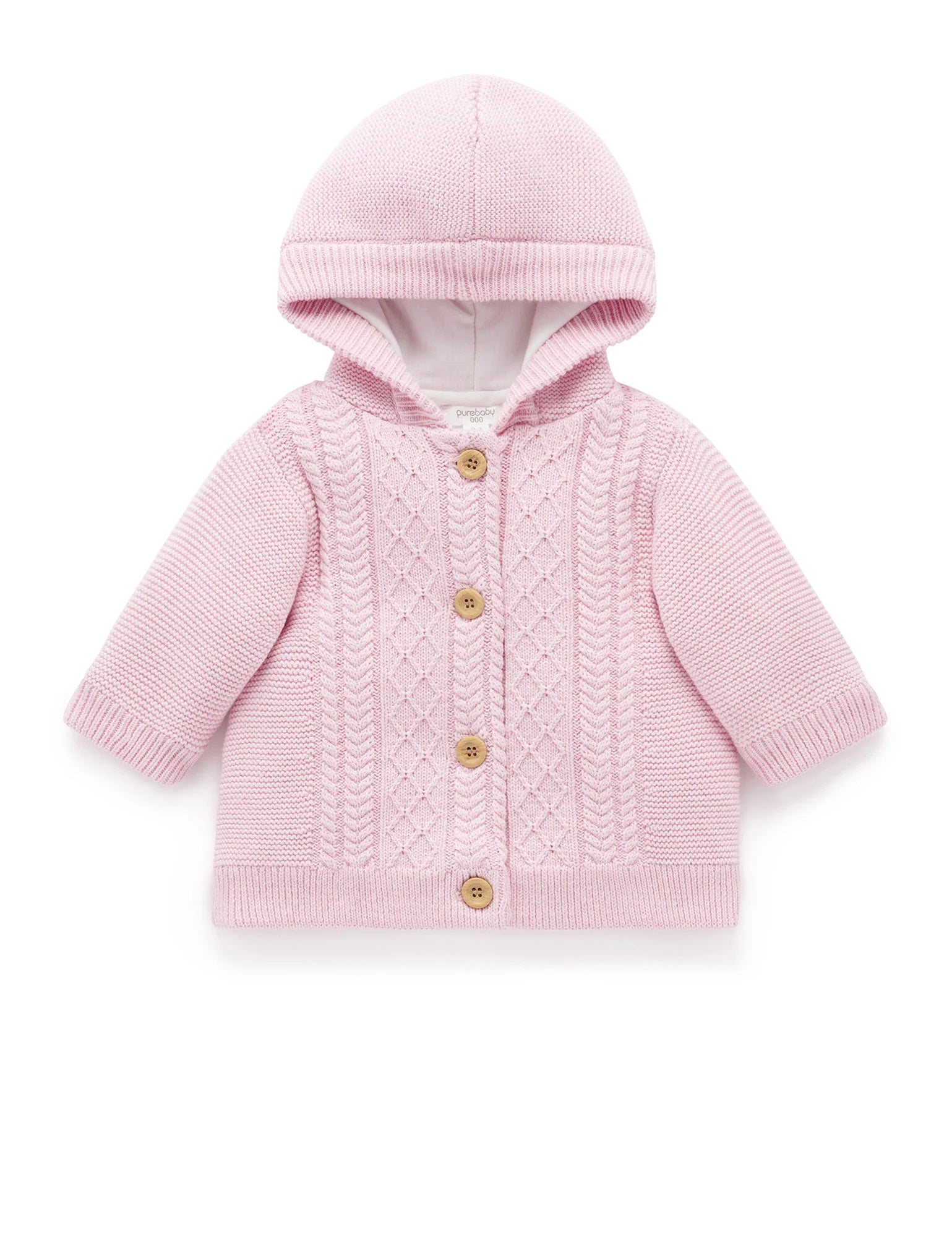 Purebaby Cable Knit Padded Jacket - Primrose Melange
