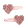 Pink Poppy Pink Rhinestone Heart Hair Clip