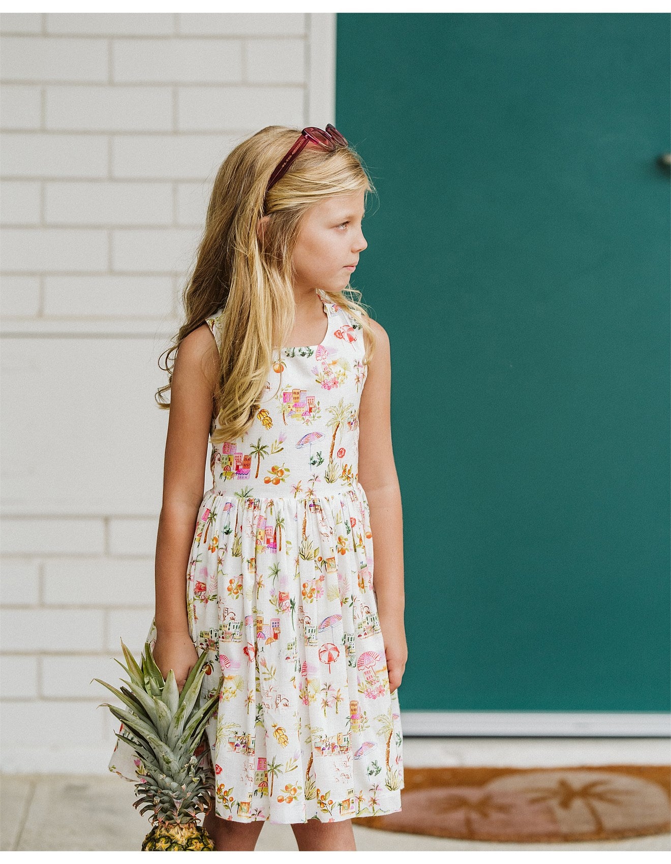 Paradiso Print Cross Back Dress - 1-7Y