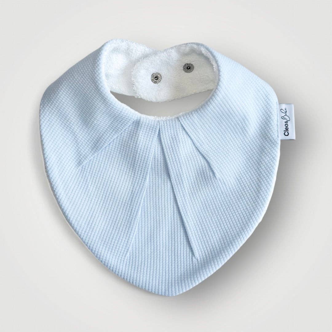 Cleo & Bebe Waterproof Bib Bandana - Blue Waffle
