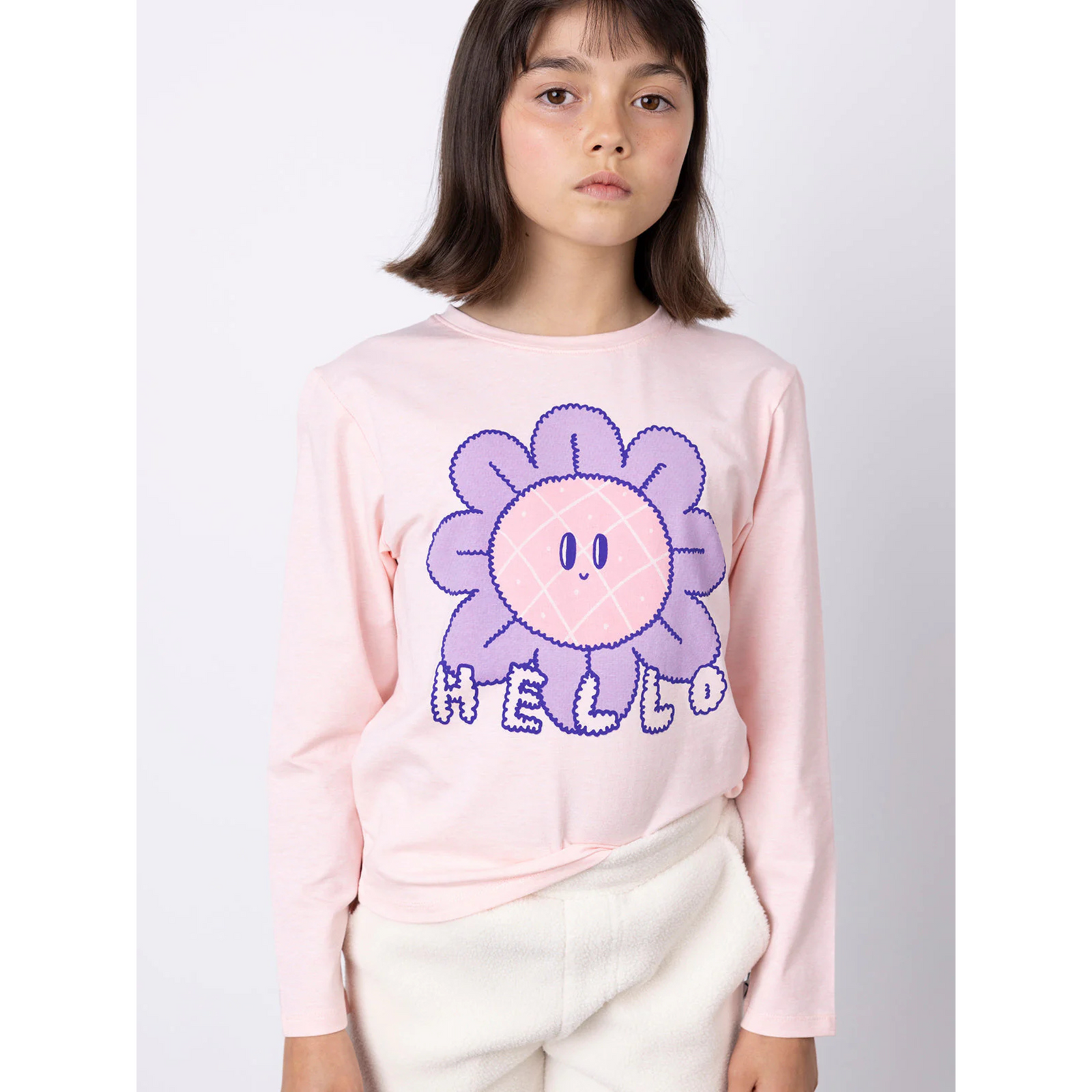 Minti Hello Bye Flower Tee - Pink Marle