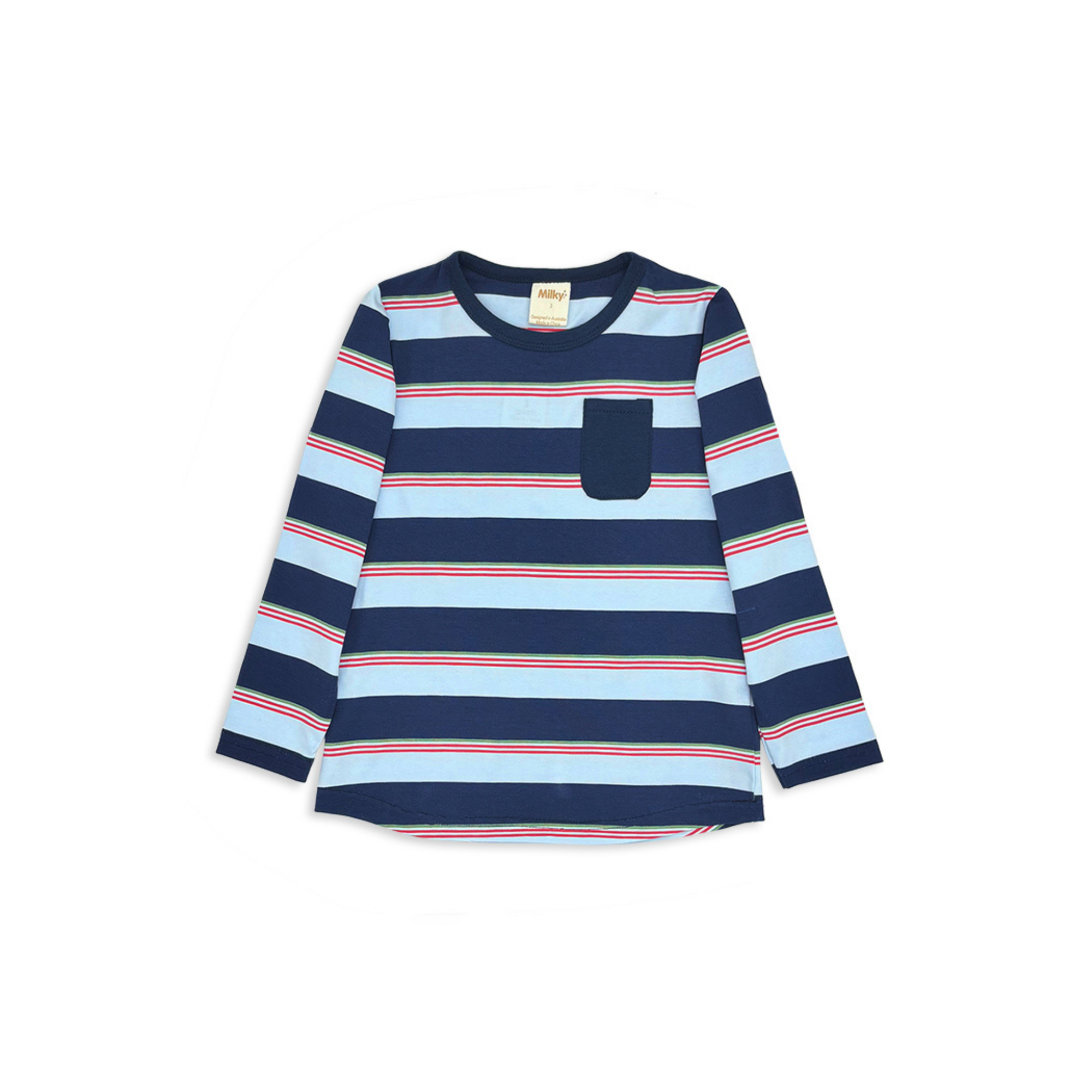 Milky Midnight Stripe Pocket Tee