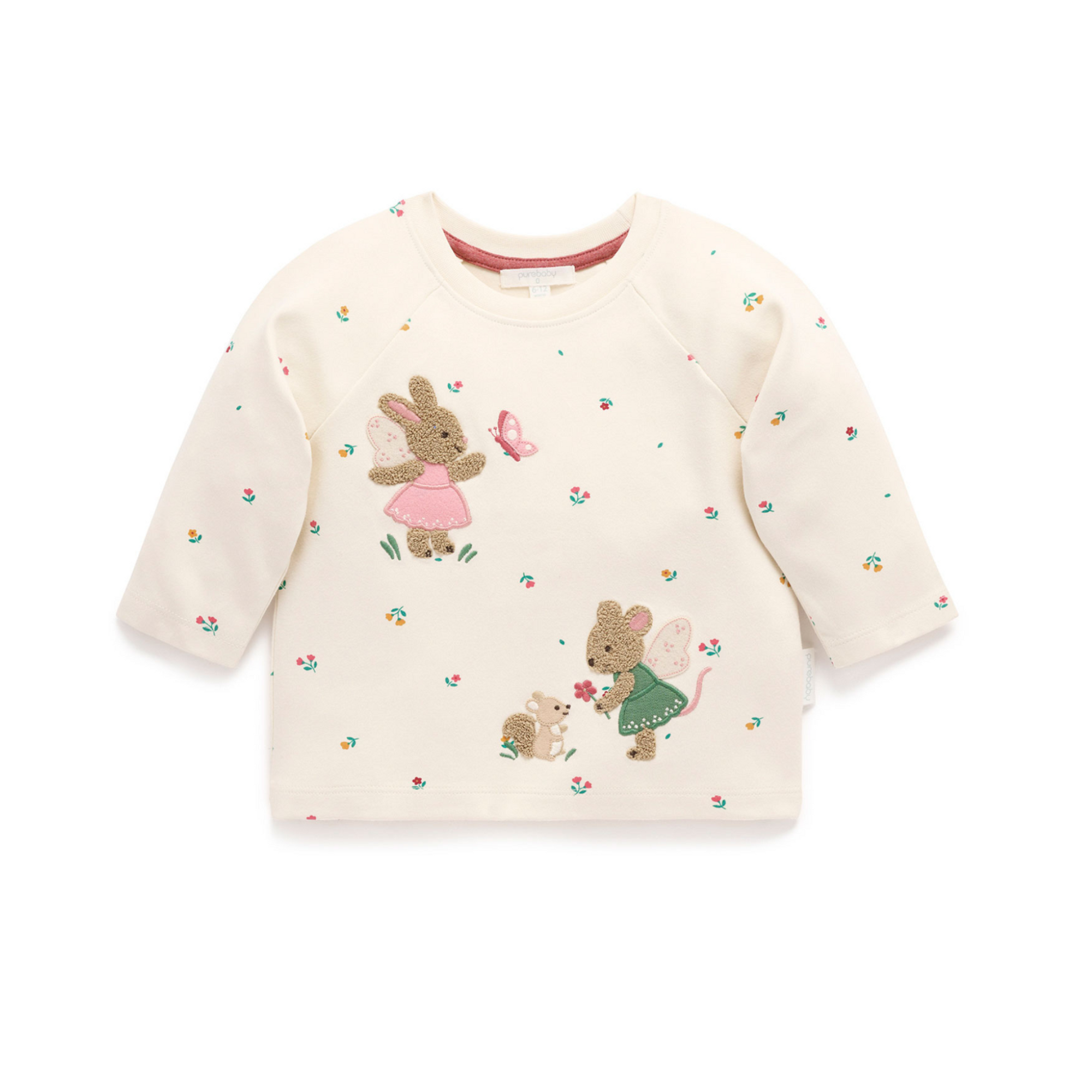 Purebaby Little Fairy Thick Tee -  Cloud Sweet Pea Print