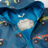 Hatley Monster Trucks Zip Up Rain Jacket - Moroccan Blue